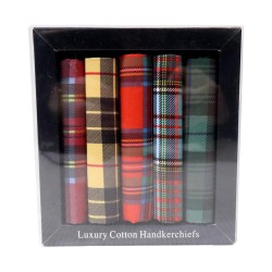 Soprano 5 Colour Cotton Handerkerchief Set Tartan