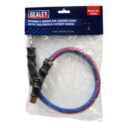 Sealey Air Leader Hose 600mm x 8mm 1/4" BSP Union