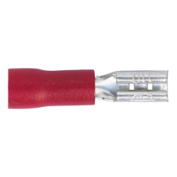 Sealey Terminals 100 Pack Push On 2.8mm Female Red