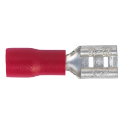 Sealey Terminals 100 Pack Push On 4.8mm Female Red