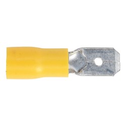 Sealey Terminals 100 Pack Push On 6.3mm Male Yellow