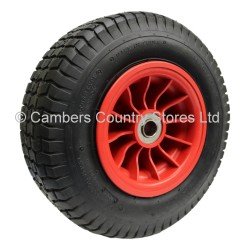 Pneumatic Wheel Red Nylon Hub 400mm