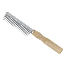 Shires Ezi Groom Mane Comb Aluminium With Wooden Handle