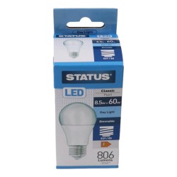 Status LED Light Bulb GLS Large ES Dimmable 9w/60w