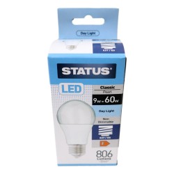 Status LED Light Bulb GLS Large ES 9w/60w