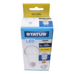 Status LED Light Bulb GLS Large ES 5w/40w