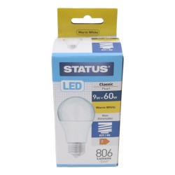 Status LED Light Bulb GLS Large ES 9w/60w