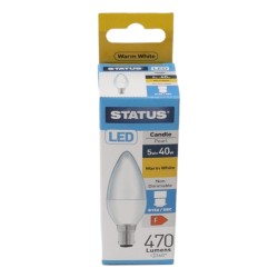 Status LED Light Bulb Candle Small BC 5w/40w