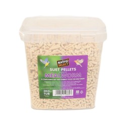 Extra Select Wild Bird Feed Suet Pellets 3L Tub Mealworm