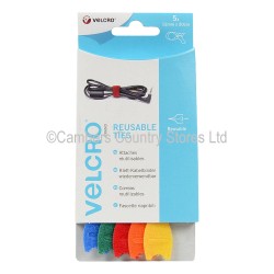 Velcro Cable Ties Mixed Colour 20cm 5 Pack