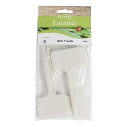 Plant Labels White Plastic T Type 20 Pack