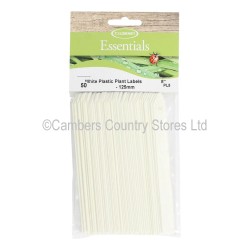 Plant Labels White Plastic 125mm x 50 Pack