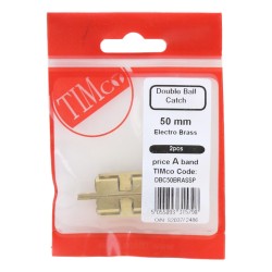 Timco Double Ball Catch Brass 2 Pack