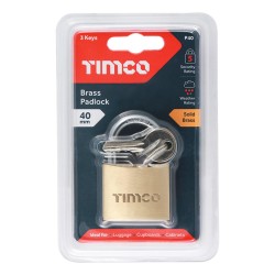 Timco Padlock Brass 40mm