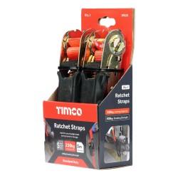 Timco Ratchet Straps 2 Pack S Hook 5m 250kg