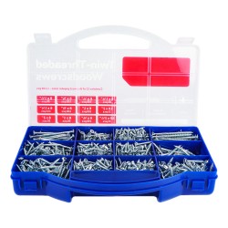 Woodscrews Twin Threaded Mixed Tray 1140pcs