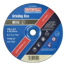 Faithfull Grinding Disc DC Metal 230mm x 6.5mm x 22mm