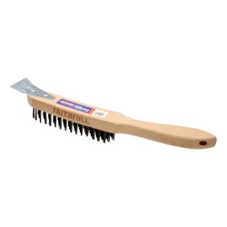 Faithfull Scratch Wire Brush HD 4 Row With Scraper