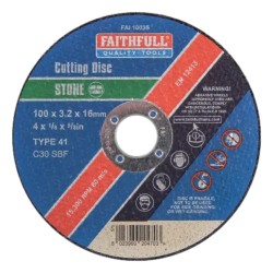 Faithfull Cutting Disc Stone 100mm x 3.2mm x 16mm