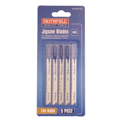 Faithfull Jigsaw Blades Wood & Board Cutting 5 Pack