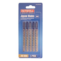 Faithfull Jigsaw Blades Wood & Board Cutting 5 Pack