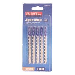 Faithfull Jigsaw Blades Wood & Board Cutting 5 Pack