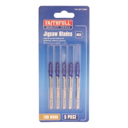 Faithfull Jigsaw Blades Wood & Board Cutting 5 Pack