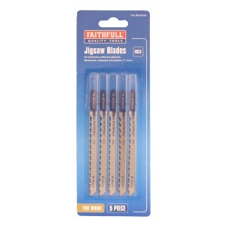 Faithfull Jigsaw Blades Wood & Board Cutting 5 Pack