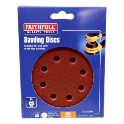 Faithfull Orbital Sanding Discs 5 Pack