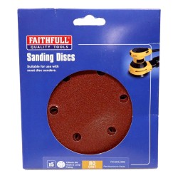 Faithfull Sanding Discs 150mm 5 Pack