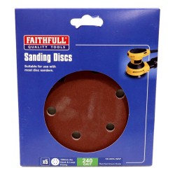 Faithfull Sanding Discs 150mm 5 Pack