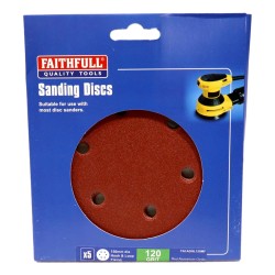 Faithfull Sanding Discs 150mm 5 Pack