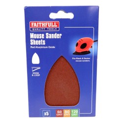 Faithfull Mouse Sanding Sheets 5 Pack