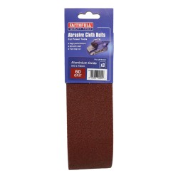 Faithfull Cloth Sanding Belts 533 x 75mm 3 Pack