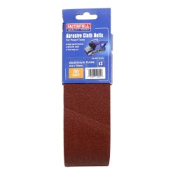 Faithfull Cloth Sanding Belts 533 x 75mm 3 Pack