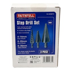 Faithfull Step Drill Set 3 Piece