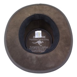 Barmah Australian Kangaroo Leather Hat Crackle Brown