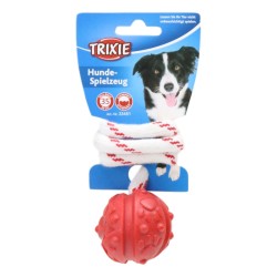 Trixie Rubber Floatable Ball On Rope Dog Toy