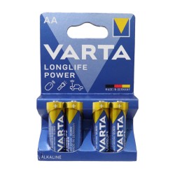 Varta Long Life Power Batteries AA 4 Pack