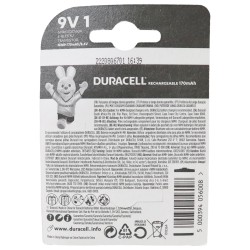 Duracell Rechargeable Batteries 9v x 1 Pack