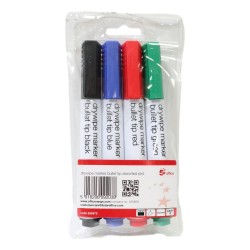 5 Star Office Drywipe Board Marker Pens Mixed 4 Pack