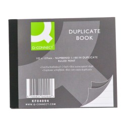 Q-Connect Duplicate Book 100 Page Ruled 102 x 127mm