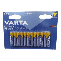 Varta Long Life Power Batteries AAA 12 Pack