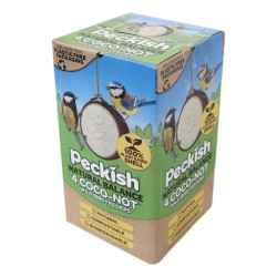 Peckish Bird Food Coco-Not Feeder 4 Pack