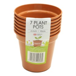 Whitefurze Plant Pots 10cm (4") 7 Pack