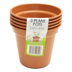 Whitefurze Plant Pots 12.7cm (5") 5 Pack