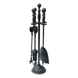 Leecroft Companion Set Turned Handle Black 5 Piece