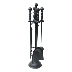 Leecroft Companion Set Turned Handle Black 5 Piece