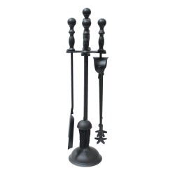 Leecroft Companion Set Turned Handle Black 5 Piece