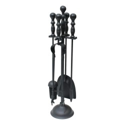 Leecroft Companion Set Turned Handle Black 5 Piece